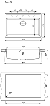 Кухонная мойка Florentina Тоскана 77 см жасмин, 17.050.E0770.201