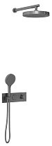 Душевой набор Vincea Inspire VSFW-422TI2GM термостат, вороненая сталь