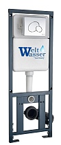 Кнопка смыва WeltWasser Marberg 410 RD GL-WT белый глянец