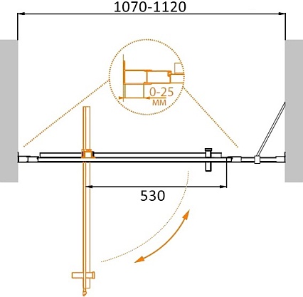 Душевая дверь Cezares MOLVENO-BA-11-80+30-C-Cr-IV 110x195 прозрачная