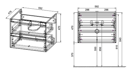 Тумба с раковиной Vincea Luka new 60 см