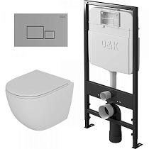 Комплект D&K Matrix DS1391606 унитаз DT1396016, инсталляция DI8055119, кнопка DB1519001 хром