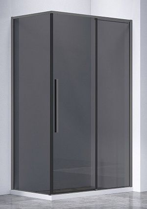 Душевой уголок Vincea Слим-Н (Slim-N) VSR-4SN9011CGGM 110x90 вороненая сталь, стекло тонированное