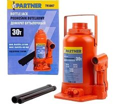 Домкрат бутылочный Partner 30т с клапаном h min-255мм, h max-405мм, ход штока-150мм PA-T93007(52698)