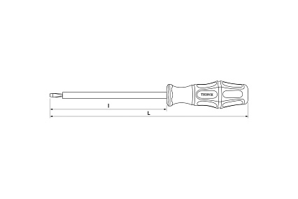 Шлицевая диэлектрическая отвертка Thorvik SDLI512 VDE 1000 v SL5.5x125 мм 52174