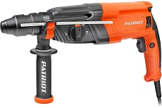 Перфоратор Patriot RH 263Q SDS+, мощность 880 Вт, 2.9 Дж, 3 режима работы, быстросменный патрон QCC, макс.диаметр 26 мм, глубиномер, кейс 140301314