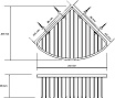 Полка Bemeta Graphit 156208312 угловая, серый металлик матовый