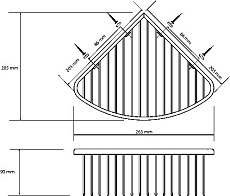 Полка Bemeta Graphit 156208312 угловая, серый металлик матовый