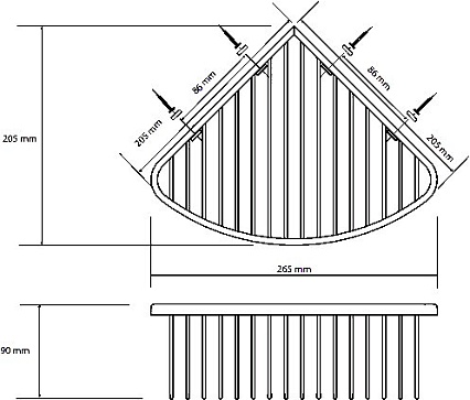 Полка Bemeta Graphit 156208312 угловая, серый металлик матовый