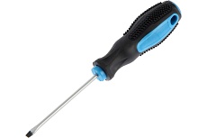 Шлицевая отвертка Тундра сатин, магнит, двухкомпонентная рукоятка, SL3x75 мм 1858798