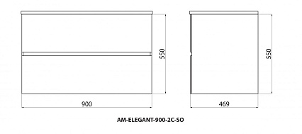 Тумба с раковиной Art&Max Elegant 90 см, LED подсветка, белый глянец