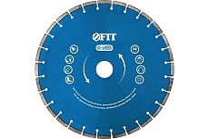 Диск отрезной алмазный сегментный сухая и влажная резка для бетона, армированного бетона, камня (350х25.4 мм) FIT HQ 37322