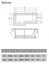 Акриловая ванна Vayer Options 165x85/70 L