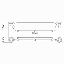 Полка WasserKRAFT Ammer K-7044 с бортиком, матовый хром