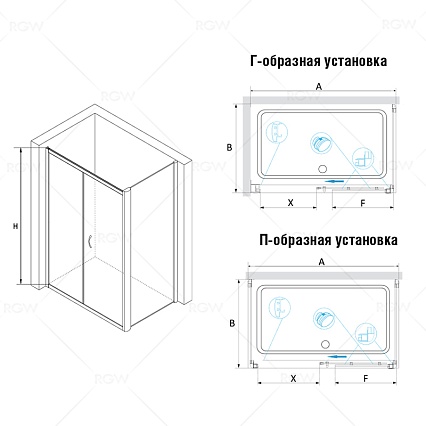 Душевой уголок RGW Passage PA-42 130x100 хром, матовое