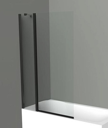 Шторка для ванны BelBagno UNO-V-11-100/150-C-NERO 100x150 прозрачная, черный