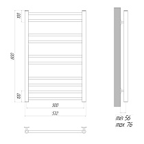 Полотенцесушитель электрический Lemark Ursus LM72810EBL П10 50x80 черный