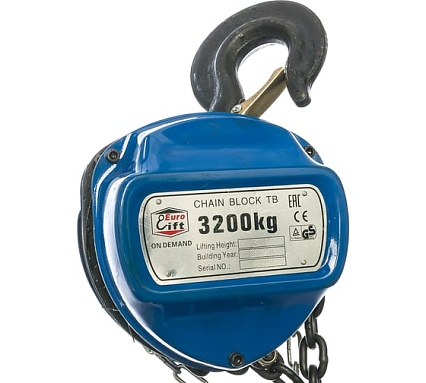 Ручная шестеренная стационарная таль EURO-LIFT ТВ 00000625 (3.2 т, 3 м)