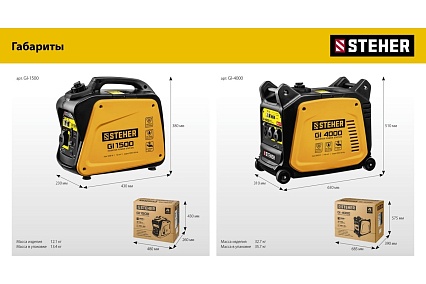Инверторный генератор Steher 3500 Вт GI-4000