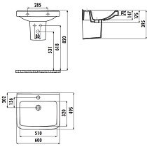 Полупьедестал для раковины Creavit Lara LR260-00CB00E-0000