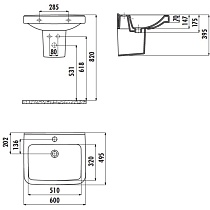 Полупьедестал для раковины Creavit Lara LR260-00CB00E-0000