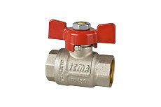 Шаровой полнопроходный кран ICMA S.P.A. 1/2&quot; внутренняя/внутренняя резьба, бабочка 349 /87349AD11