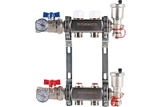 Коллектор из нержавеющей стали Rommer в сборе, без расходомеров, 2 выхода Rms-3210-000002 RG0091LAMJ304E