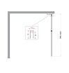 Душевая перегородка Belbagno UNO-L-1-TB-100-FL-GM 100x200 рифленая, оружейная сталь