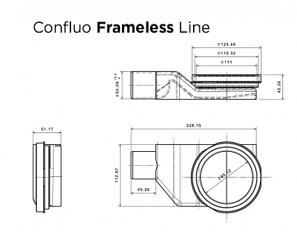 Душевой лоток Pestan Confluo Frameless Line 550 черный матовый