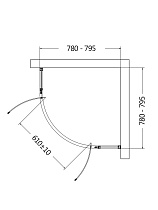 Душевой уголок AQUAme AQM7101-8 80x80 прозрачный, хром