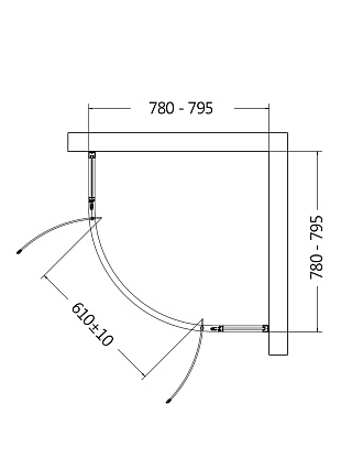 Душевой уголок AQUAme AQM7101-8 80x80 прозрачный, хром