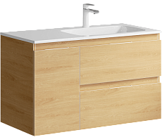 Тумба с раковиной Aqwella Accent 90 см правая, дуб золотой