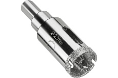 Коронка алмазная по керамограниту и керамике с центрирующим сверлом 22 мм Diamond Industrial DIDCSC022