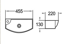 Раковина WeltWasser WW AISBACH 7946 GL-WT L 45 см, левая 10000008694 белый глянец