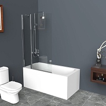 Шторка для ванны BelBagno UNO-V-11-90/150-C-Cr 90x150 прозрачная