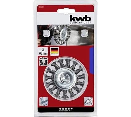 Щетка плоская для дрели 70 мм, HSS, жесткая KWB 603030