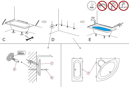 Ножки Riho Universal POOTSET01U, 207093