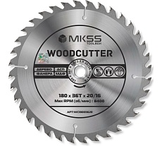 Диск пильный по дереву MKSS Toolbox Woodcutter WC1800 180x36Тх20/16 мм WC18003620