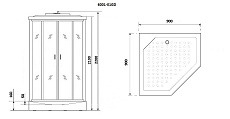 Душевая кабина Niagara Premium NG- 6001-01GD 90x90