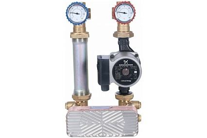 Насосная группа STOUT с 18 пластинами, с насосом, в теплоиз. Grundfos UPSO25-65 SDG-0038-182502 RG008U9S98RSO8