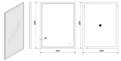 Зеркало Art&Max Aversa 60x80 с подсветкой, AM-Ave-600-800-DS-F