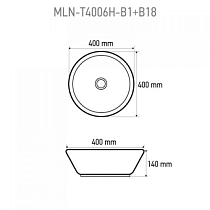 Раковина Melana MLN-T4006H-B1+B18 40 см, сине-черный