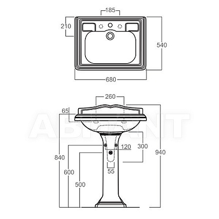 Раковина Simas Arcade AR824 68 см