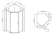 Душевой уголок Vincea Slim-U VSP-2SU900CLB 90x90 черный, стекло прозрачное