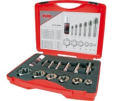 Набор метчиков и плашек RUKO G 1/8-1.0 HSS-G 13пр 245059