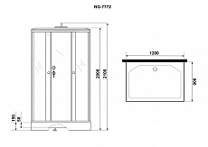 Душевая кабина Niagara Luxe 7772QG 120x90, золото