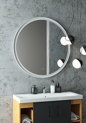 Зеркало Art&Max Napoli AM-Nap-800-DS-F-White 80x80 см, с подсветкой, белый
