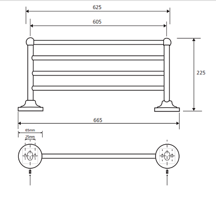 Полка Bemeta Retro 144202188 66 см, хром, золото