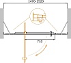 Душевая дверь Cezares MOLVENO-BA-12-100+50-C-Cr-IV 150x195 прозрачная