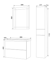 Мебель для ванной Marka One Lacio 80 см Onyx